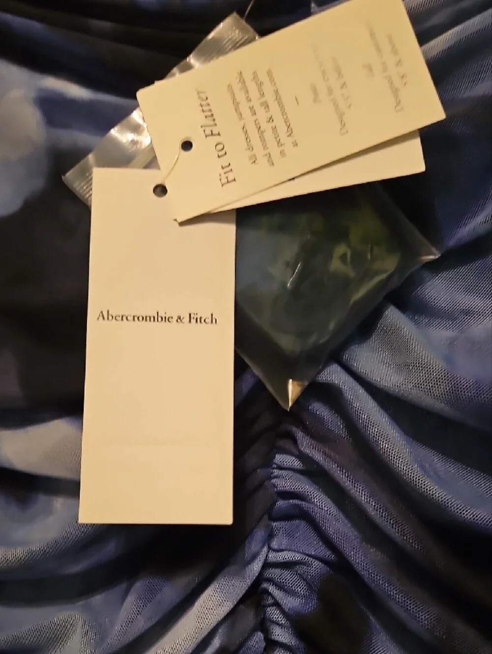 Abercrombie & Fitch Blue Ruched Maxi Dress